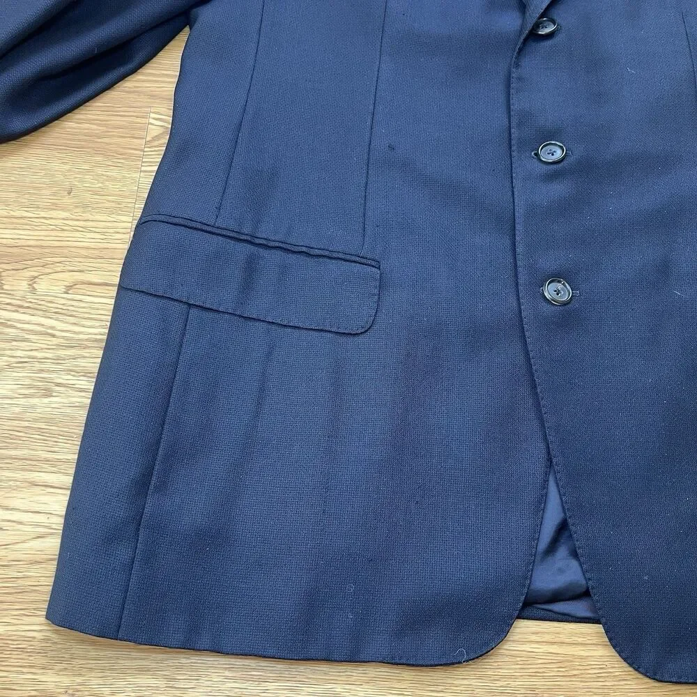 Ermenegildo Zegna High Performance Blazer Mens 40R Wool Jacket Navy Blue